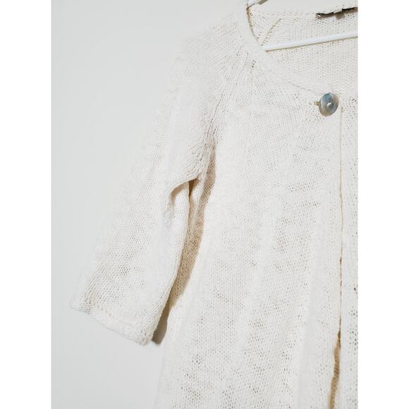 Indigenous Womens Small Sweater ORGANIC COTTON Eco-friendy Cardigan Cream - Picture 4 of 10